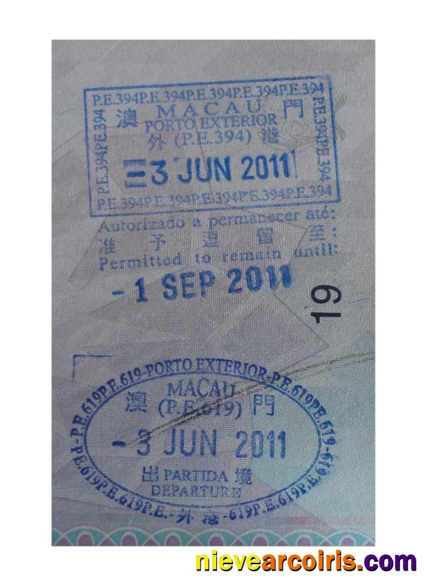 MACAU VISA STAMP